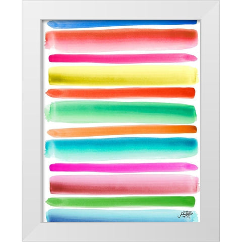 Colorful Stripes Pattern II White Modern Wood Framed Art Print by DeRice, Julie