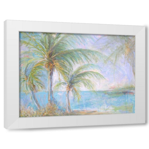 Tropical Winds White Modern Wood Framed Art Print by Diannart
