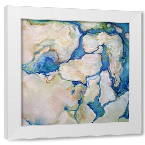 Along the Spring Flow I White Modern Wood Framed Art Print by Diannart
