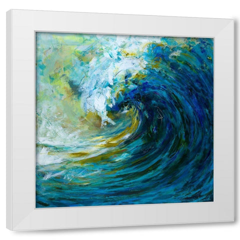 The Wave White Modern Wood Framed Art Print by Diannart