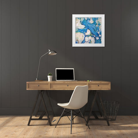 Along the Spring Flow II White Modern Wood Framed Art Print by Diannart