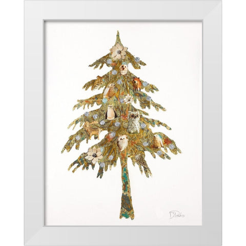 Retro Tree White Modern Wood Framed Art Print by Pinto, Patricia