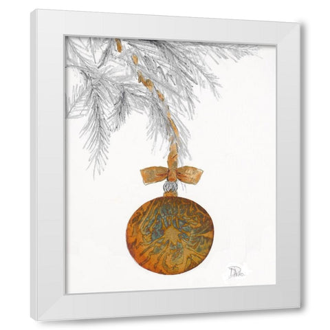 Retro Ornament White Modern Wood Framed Art Print by Pinto, Patricia