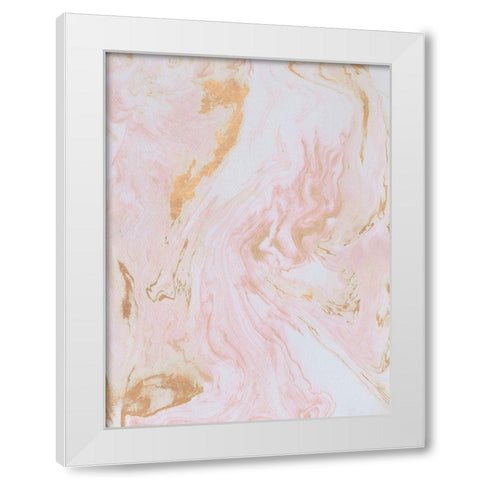 Rose Gold Marble White Modern Wood Framed Art Print by Bryant, Susan
