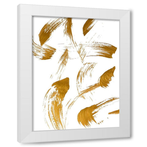 Copper Strokes I White Modern Wood Framed Art Print by Bryant, Susan