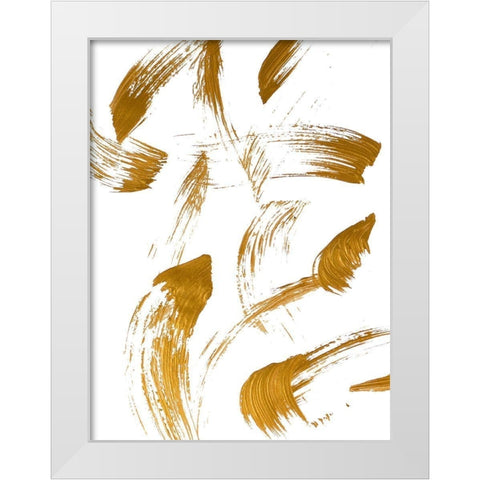 Copper Strokes I White Modern Wood Framed Art Print by Bryant, Susan