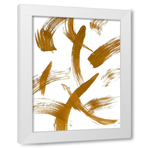 Copper Strokes II White Modern Wood Framed Art Print by Bryant, Susan