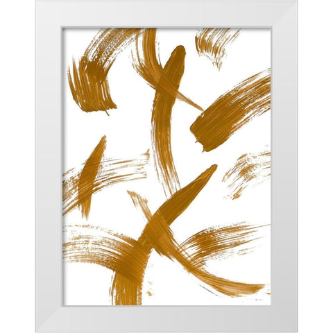 Copper Strokes II White Modern Wood Framed Art Print by Bryant, Susan