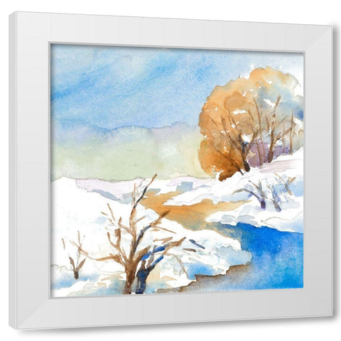 Snowy Serenity II White Modern Wood Framed Art Print by Loreth, Lanie