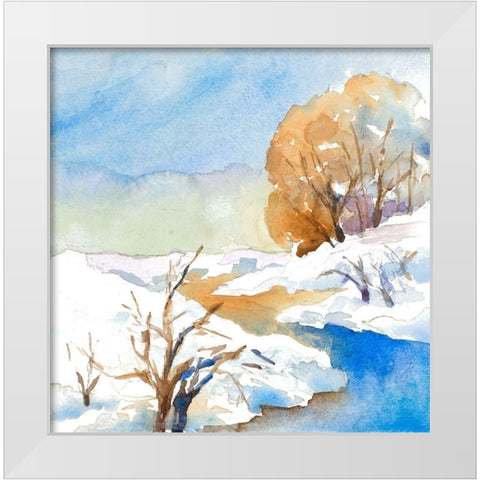 Snowy Serenity II White Modern Wood Framed Art Print by Loreth, Lanie