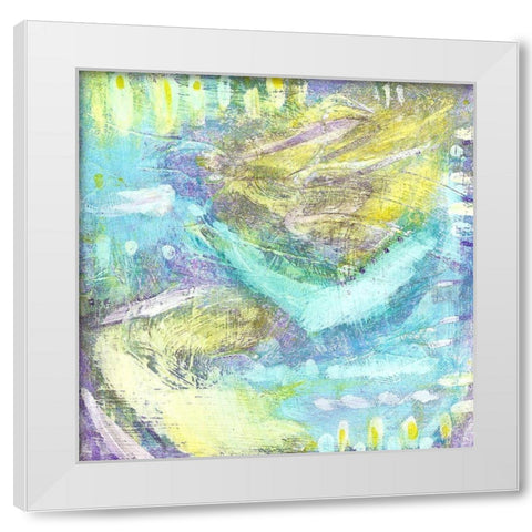 Angelic Abstract White Modern Wood Framed Art Print by Mosher, Deidre