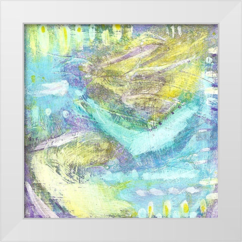 Angelic Abstract White Modern Wood Framed Art Print by Mosher, Deidre