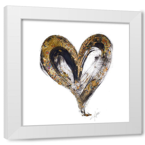 Heart Noir Strokes White Modern Wood Framed Art Print by Ritter, Gina