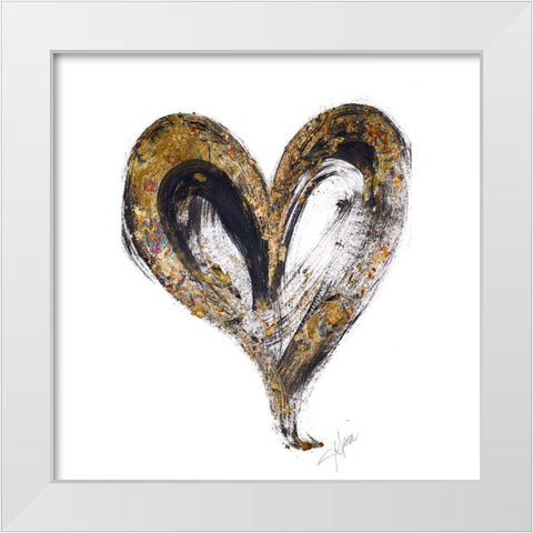 Heart Noir Strokes White Modern Wood Framed Art Print by Ritter, Gina