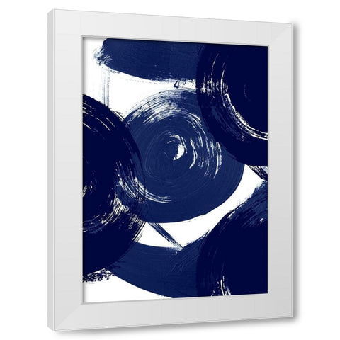 Indigo Swirl White Modern Wood Framed Art Print by Ritter, Gina