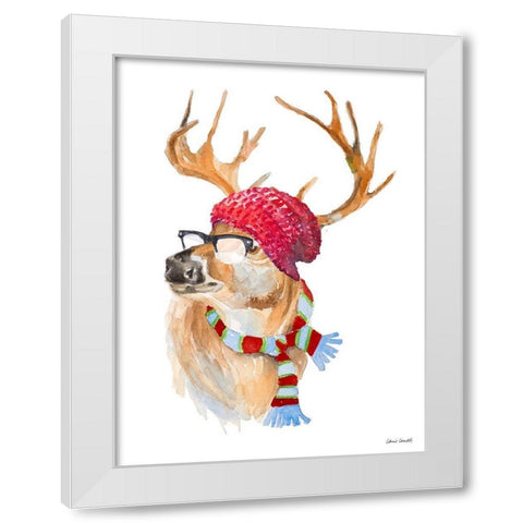 Winter Fun Deer White Modern Wood Framed Art Print by Loreth, Lanie