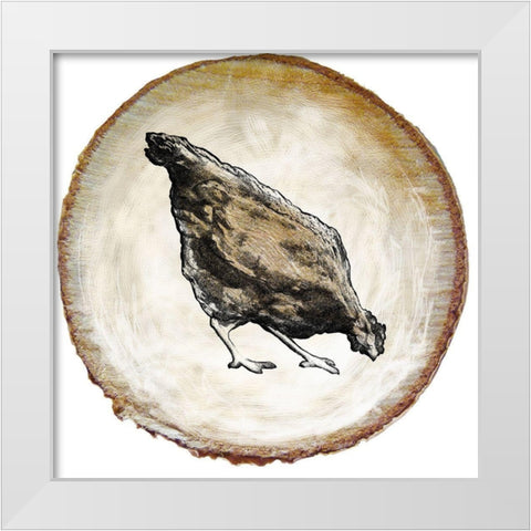 Barnyard Coop Circle II White Modern Wood Framed Art Print by Diannart
