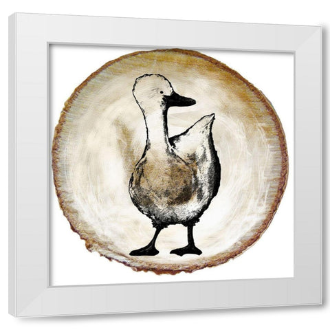 Barnyard Coop Circle III White Modern Wood Framed Art Print by Diannart