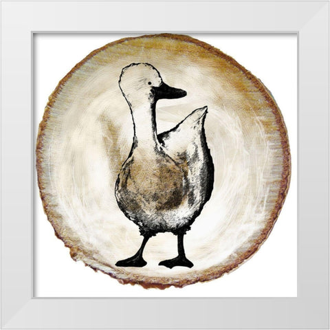Barnyard Coop Circle III White Modern Wood Framed Art Print by Diannart
