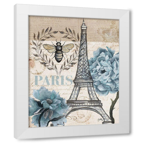 Paris Bee I White Modern Wood Framed Art Print by Medley, Elizabeth