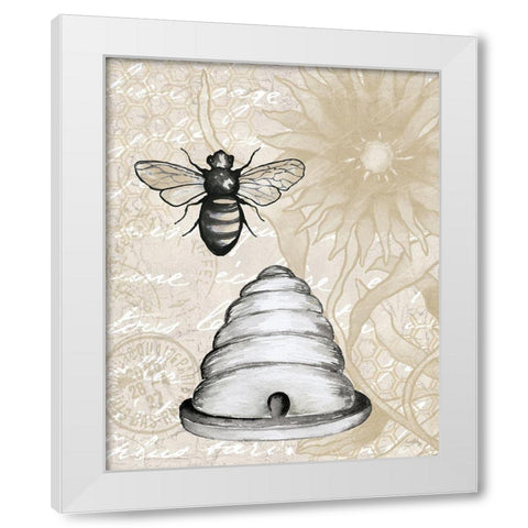 Bee Hives I White Modern Wood Framed Art Print by Medley, Elizabeth