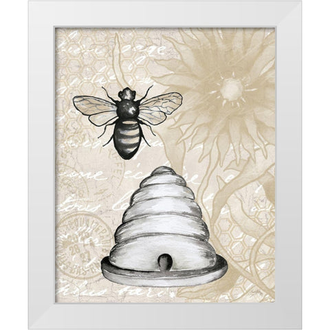 Bee Hives I White Modern Wood Framed Art Print by Medley, Elizabeth