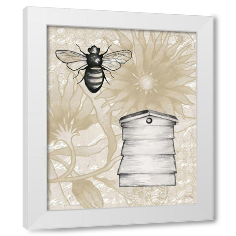 Bee Hives II White Modern Wood Framed Art Print by Medley, Elizabeth