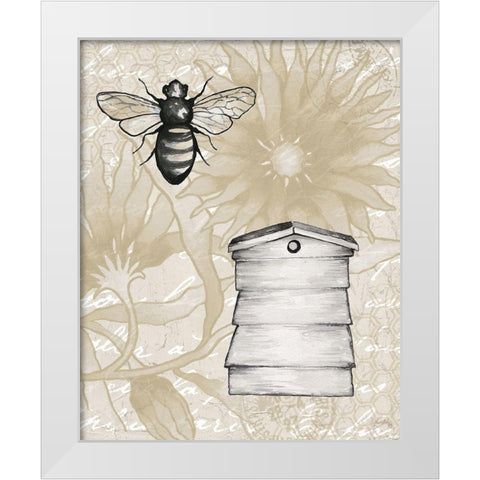 Bee Hives II White Modern Wood Framed Art Print by Medley, Elizabeth