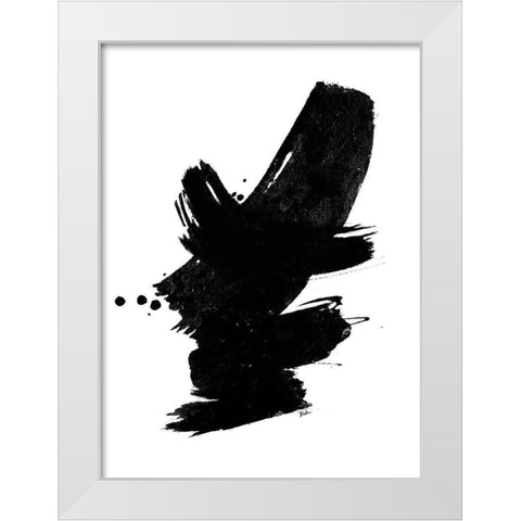 Black Dance White Modern Wood Framed Art Print by Pinto, Patricia