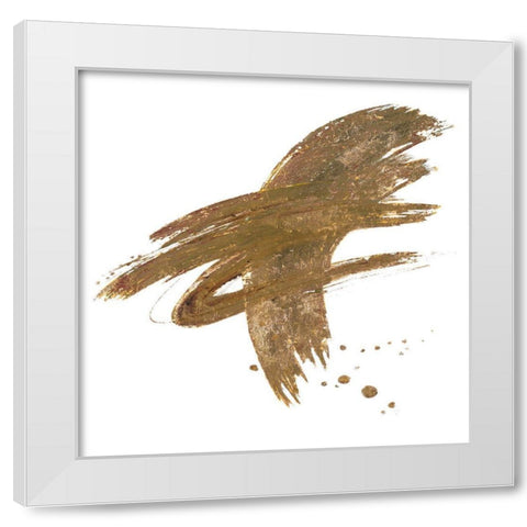 Gold Slash Dance II White Modern Wood Framed Art Print by Pinto, Patricia