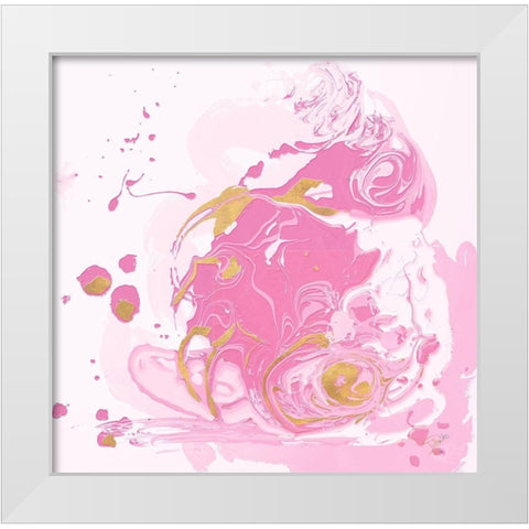 Pop Of Pink White Modern Wood Framed Art Print by Pinto, Patricia