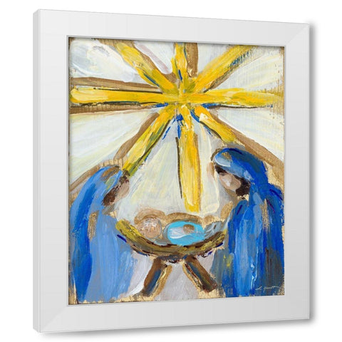 O Holy Night White Modern Wood Framed Art Print by Hewitt, L.