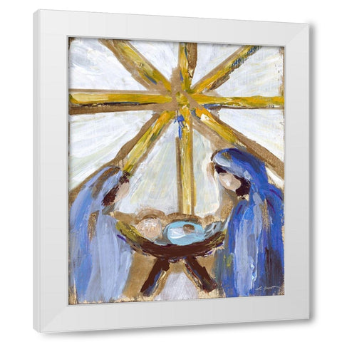 Manger White Modern Wood Framed Art Print by Hewitt, L.