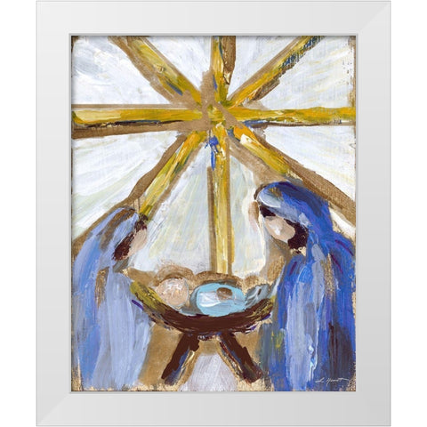 Manger White Modern Wood Framed Art Print by Hewitt, L.
