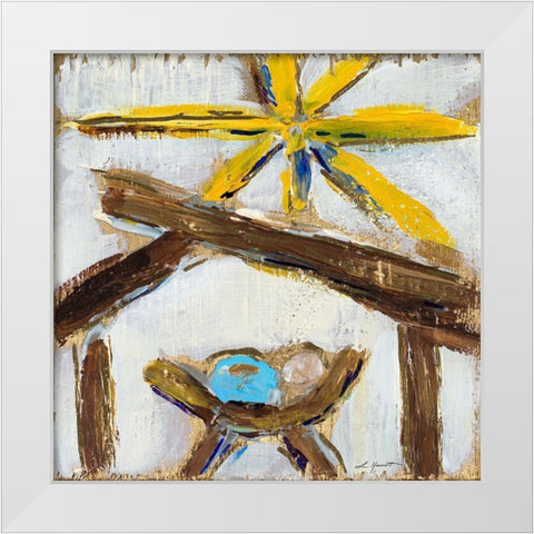Manger White Modern Wood Framed Art Print by Hewitt, L.