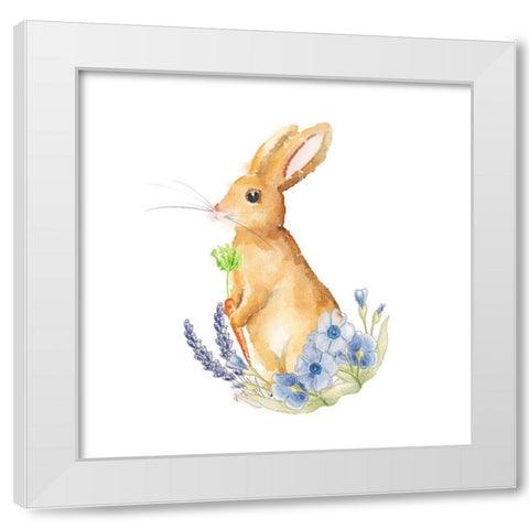 Spring Bunny I White Modern Wood Framed Art Print by Metz, Andi
