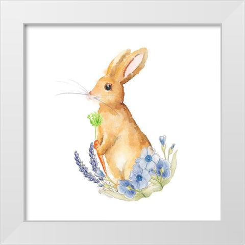Spring Bunny I White Modern Wood Framed Art Print by Metz, Andi