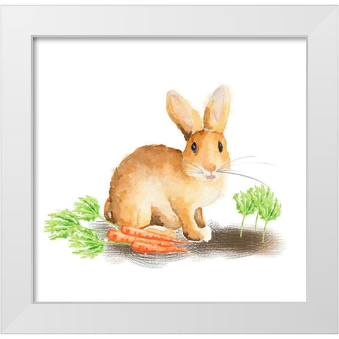 Spring Bunny III White Modern Wood Framed Art Print by Metz, Andi