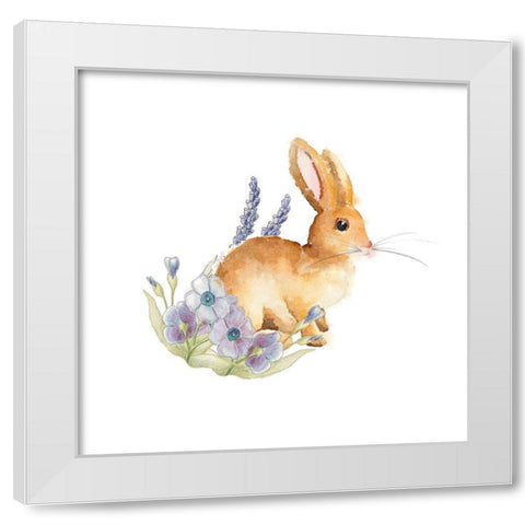 Spring Bunny II White Modern Wood Framed Art Print by Metz, Andi