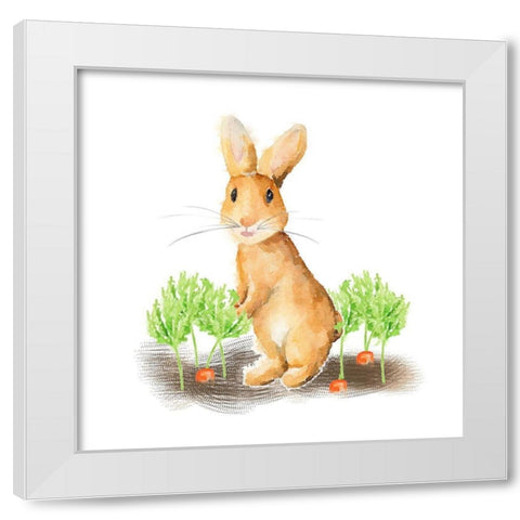 Spring Bunny IV White Modern Wood Framed Art Print by Metz, Andi
