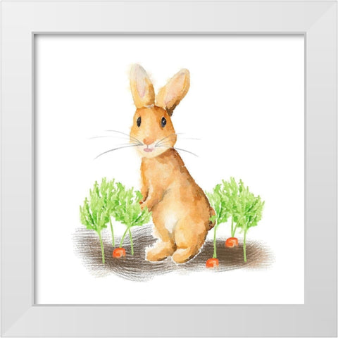 Spring Bunny IV White Modern Wood Framed Art Print by Metz, Andi