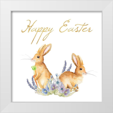 Happy Easter Spring Bunny II White Modern Wood Framed Art Print by Metz, Andi