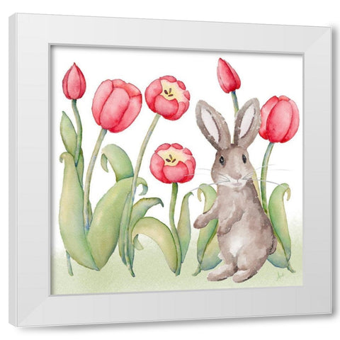 Easter Tulip I White Modern Wood Framed Art Print by Metz, Andi
