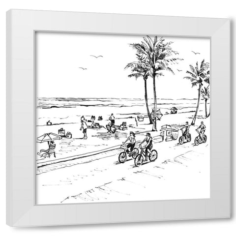 Boardwalk Scene I White Modern Wood Framed Art Print by Loreth, Lanie
