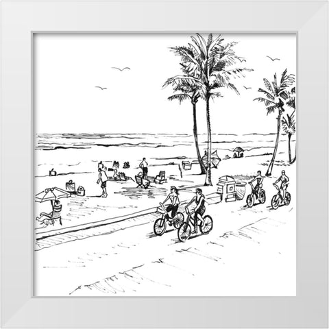 Boardwalk Scene I White Modern Wood Framed Art Print by Loreth, Lanie