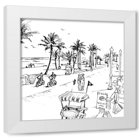 Boardwalk Scene II White Modern Wood Framed Art Print by Loreth, Lanie