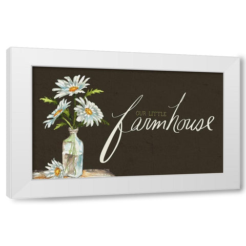 Our Little Farm Flower Vase White Modern Wood Framed Art Print by Medley, Elizabeth