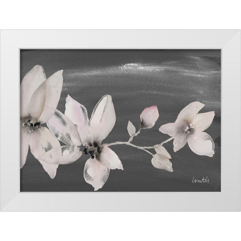 Blooming Whispers on Chalkboard I White Modern Wood Framed Art Print by Loreth, Lanie