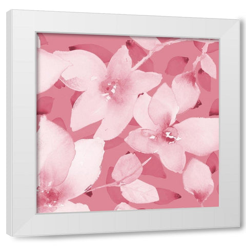 Blooming Pink Whispers II White Modern Wood Framed Art Print by Loreth, Lanie