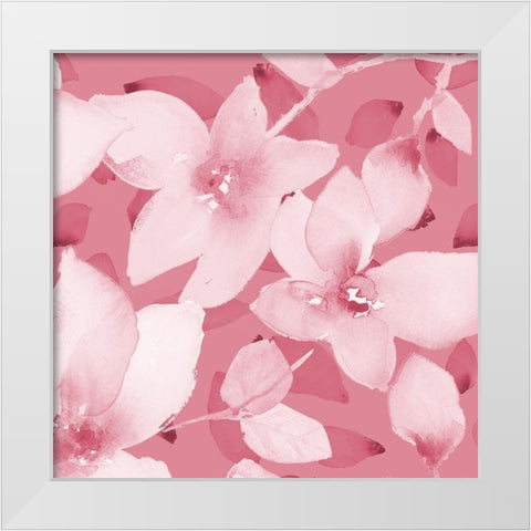 Blooming Pink Whispers II White Modern Wood Framed Art Print by Loreth, Lanie